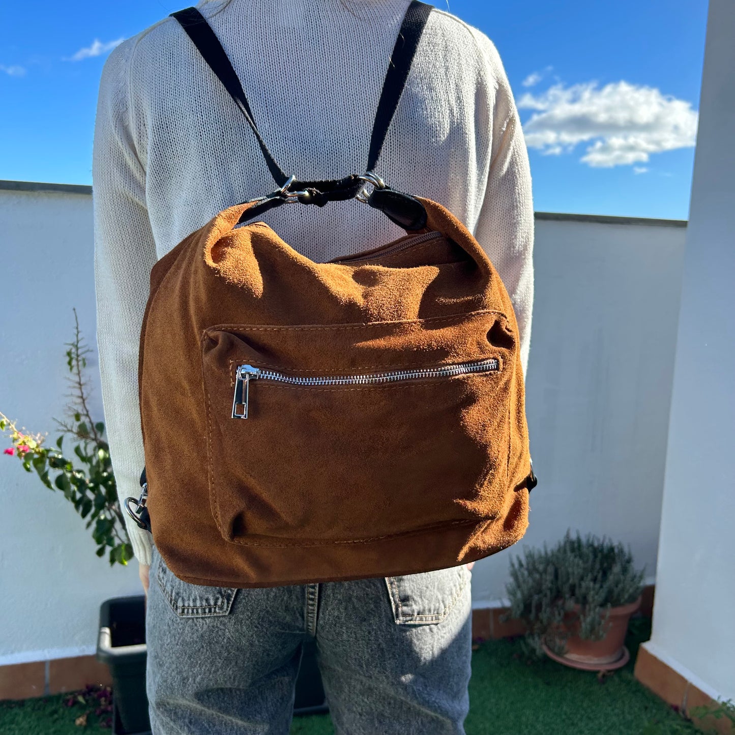 Bolso mochila ante camel personalizado