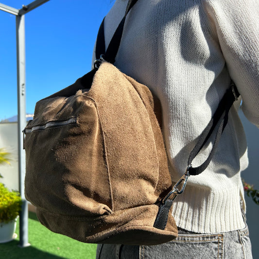 Bolso mochila ante beige personalizado