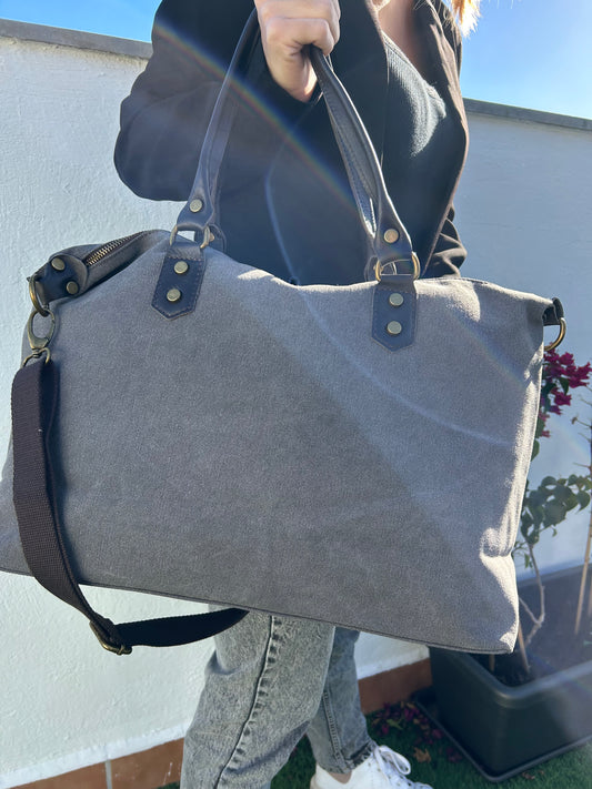 Bolso tote loneta gris personalizado